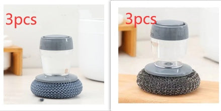 Palm Brush Scrubs Kitchen Soap Dispensing  Cleaner scrub away stubborn Stains