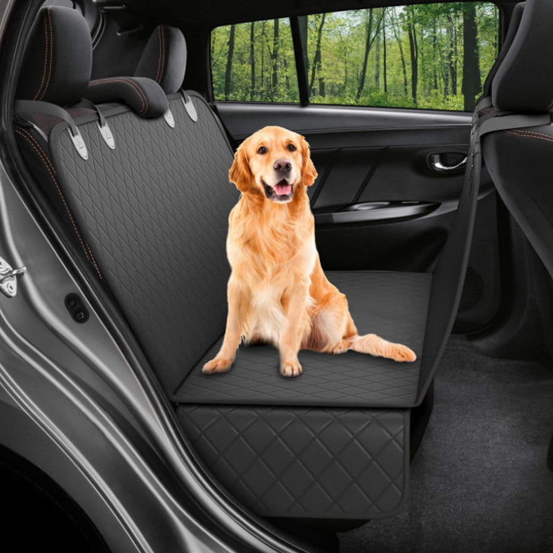 Dog Car seat Cover View Mesh design with visual net windows with air.