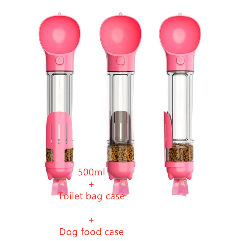 Pet Water Bottle Feeder Bowl Garbage Bag Storage Portable Pet Outdoor.