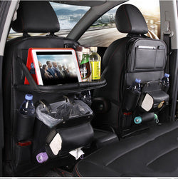 Leather Car Storage Bag Multifunction Seat Tray Hanging Bag Waterproof