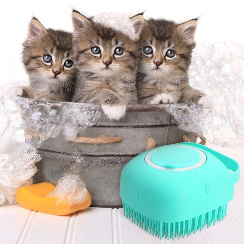 Dog Shampoo Massager  Brush Cat Massage Comb Grooming Scrubber Shower.