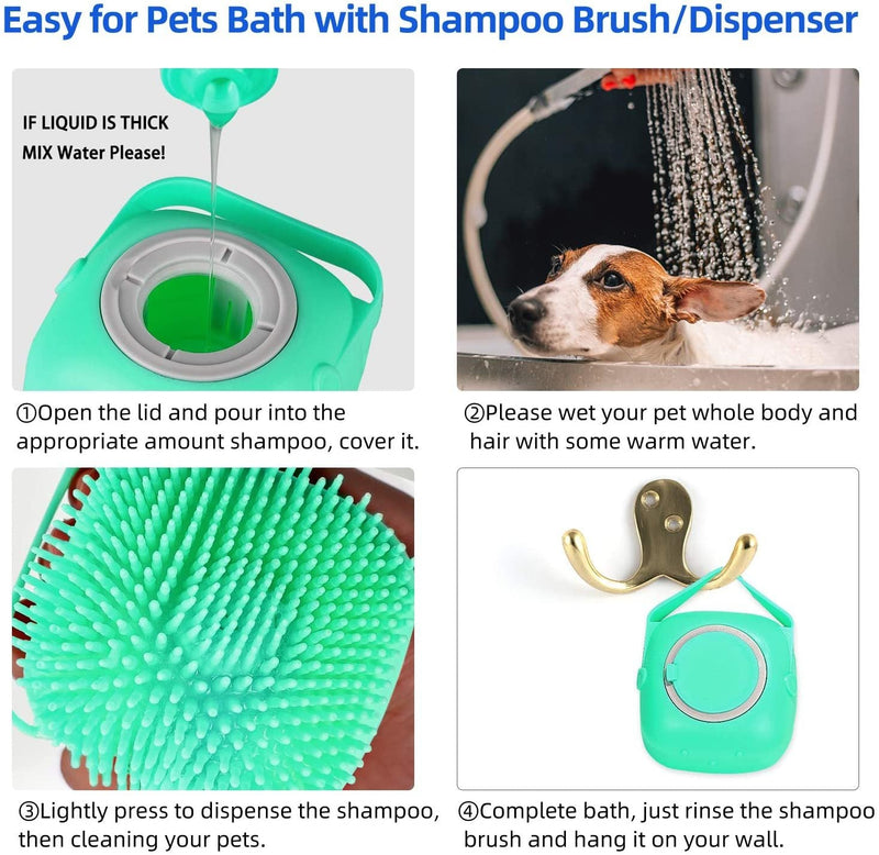 Dog Shampoo Massager  Brush Cat Massage Comb Grooming Scrubber Shower.