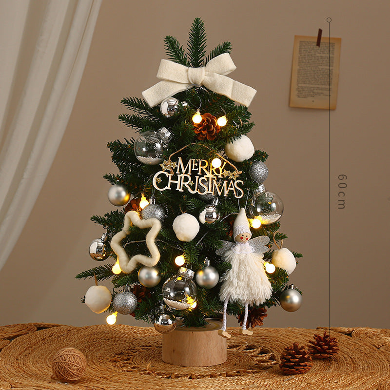 Christmas Decoration Encryption Christmas Tree With Lights and Flowers