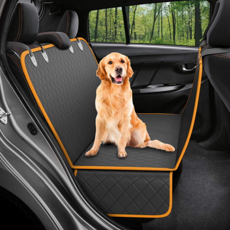 Dog Car seat Cover View Mesh design with visual net windows with air.