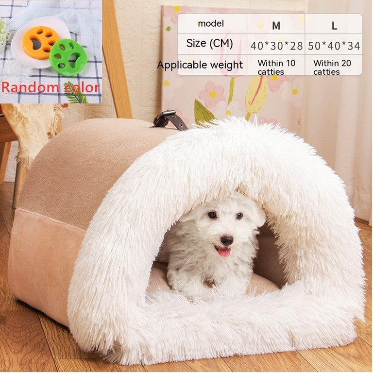 Pet Nest Portable Autumn And Winter Warm Dog Nest Moisture-proof Long.