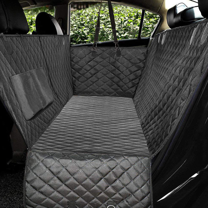 Dog Car seat Cover View Mesh design with visual net windows with air.