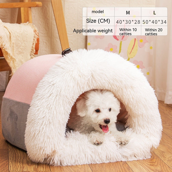 Pet Nest Portable Autumn And Winter Warm Dog Nest Moisture-proof Long.