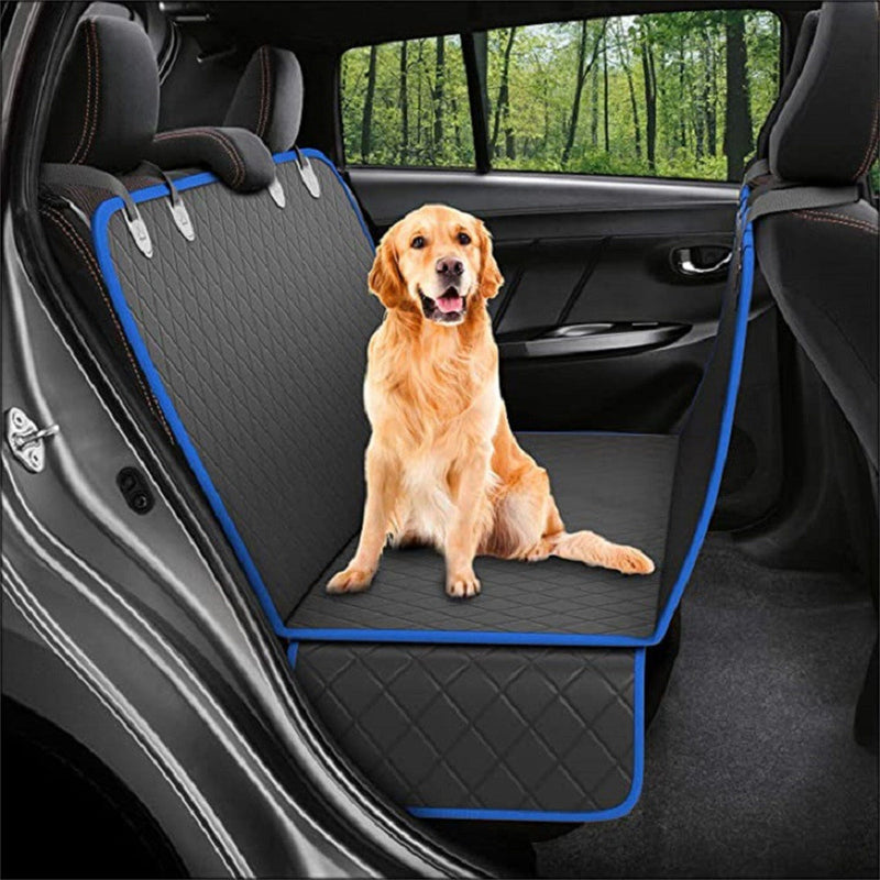 Dog Car seat Cover View Mesh design with visual net windows with air.